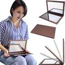 Adjustable Face Down Mirror for Vitrectomy Recovery - 10" x 7", Brown, Watch TV During Eye Surgery Recovery