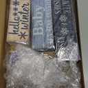 4 Pcs Winter Table Decorations Blue and White Gnome Snowflake Decor Winter Tiered Tray Decor Christmas Centerpiece for Tables Wooden Decorative Gnome Signs Gifts for Kitchen Office Home