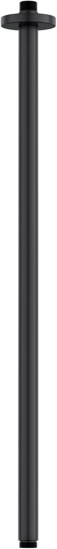 Matte Black 30 Inches Ceiling Mount Round Shower Arm With Flange Straight Extender Extension Pipe Replacement Rain Shower Head Straight For Fixed