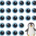 BENECREAT 15 Pairs Black and Blue Eyes Patch, Polyester Embroidery Cloth Iron on Patches, Cartoon Eyes Costume Accessories for Jackets Clothes DIY Accessories