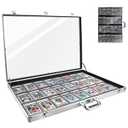 Card Show Display Case Aluminum, Trading Card Display Case Suitable for Sports Card/ TCG/ Jewelry Collection, Silver 24 in X 20 in, 1-Year Coverage