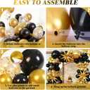 Black and Gold Balloon Garland Arch Kit for 2026 Graduation Birthday Party Retirement Bachelorette Party Prom Anniversary Decorations