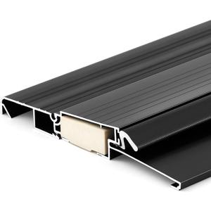 Blulu 36" Aluminum Exterior Door Threshold 6 9/16" Outdoor Swing Threshold Heavy Duty Adjustable Aluminum Door Sill Pan for Weatherproof & Easy Install for Residential/Commercial Use, Black (1 Pcs)