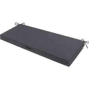 SHACOS Outdoor Bench Cushion 48 x 18 Inch Memory Foam Cushion Waterproof Fade Resistant Patio Furniture Cushions with Handle for Sofa and Chair, Dark Gray