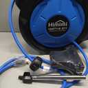 Retractable Air Hose Reel, 3/8" x 100 Ft Hybrid Hose Air Compressor Hose Reel with 6.5 Ft Lead-in Max 300 PSI, Air Hose with Any Length Lock, Automatic Rewind, 180 Swivel Bracket, Quick Coupler