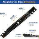 942-04308 942-04308A 942-04308-X 942-0616A Mower Blades for Troy-Bilt Cub Cadet LT42 LT4200 XT1-42 RZT42 42 Inch Deck Mower Blades 742-0616A 742-0616 942-0616 112-0315 2 Pack 6 Point Star(Black)