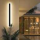 Modern 39inch Outdoor Wall Light, 3000K Black Acrylic Exterior Lighting Fixtures Wall Mount, Ip65 Waterproof Modern Porch Lights Wall Sconce, Led Long Outdoor Lights for House Hard-Wired (Warm White)