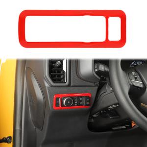 for Bronco Headlight Switch Panel Trim Cover for Bronco/Bronco Sport 2021-Present for Mustang 2024-Present Red Interior Accessories