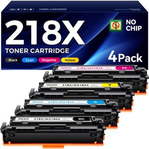 218X 218A Toner Cartridges 4 Pack 3201dw Compatible Replacement for HP 218X 218A Color Laserjet Pro MFP 3301fdw 3301cdw 3201dw 3301sdw Printer High Yield Ink Set W2180X (Black Cyan Yellow Magenta)