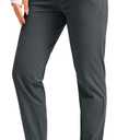 SANTINY Women's Fleece Lined Joggers Water Resistant High Waisted Thermal Sweatpants Winter Pants Hiking Running Pockets (Gray, S)