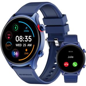 RIVERSONG Smartwatch for Men Women (Answer/Make Call), 1.52" Fitness Watch with Monitor Tracker for Health Fitness (Heart Rate/Sleep/Blood Oxygen), AI Voice, Smart Watch for Android iPhone, Navy Blue