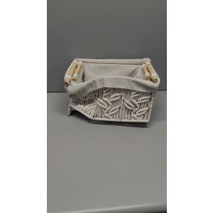 HOSROOME Storage Baskets for Shelves Organizing Gift Basket Empty Woven Baskets for Closet Boho Decor Basket for Bathroom Living Room Bedroom,White