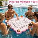 Floating Mahjong Table for Pool, Double Sided Float Game Tray with Rules, Large