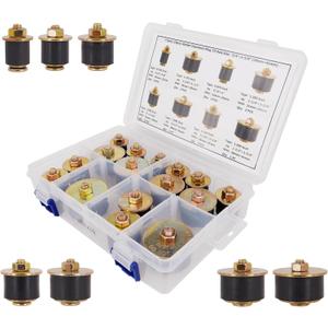 7 Sizes 16pcs Rubber Expansion Plug, Automotive Rubber Expandable Freeze Plugs Kit Fit Hole Size:3/4" 7/8" 1" 1-1/8" 1-1/4" 1-3/8" 1-1/2" (19mm~41mm)