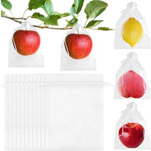 Morcheiong 60pcs Reusable Netting Mesh Bags - 6" x 8", Garden Fruit Protection with Drawstring (White) Morcheiong 60pcs Reusable Netting Mesh Bags - 6" x 8", Garden Fruit Protection with Drawstring (White)