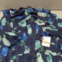 Women's Notch Collar Long Sleeve Baby Doll Mini Dress (12, Navy Aqua)