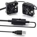 Dual 40mm USB Fan with 3 Speeds Adjustable 5V PC Fan Mini Case Fan Quiet Computer Fan Compatible for PC, TV Box, Router, Xbox, Playstation