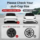 Model Y Wheel Covers 19 inch Juniper Crossflow 2025 2026,19" Swirl Style Matte Black Wheel Hubcaps Compatible with Tesla Model Y Accessories 2025 2026(Refreshed Juniper Only 4PCS)