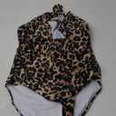 SUUKSESS Women Sexy Halter One Piece Swimsuits Ruffle Tummy Control Bathing Suit (#1 Leopard) XL