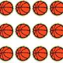 12 Pack Basketball Patches Gold Edges Chenille Patches Basketball Patches Iron On and Sew On Applique Sports Embroidered Patches Badge for Clothes Jeans Jacket Hat Dress Backpacks DIY Clothing Repair