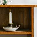 Candle Holder Ceramic Candlestick Holder, Candlelight Stand for Spell Candles, Taper Candles, and Incense, Halloween Christmas Dining Room Home Decoration Display-White and Green