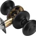 Black Door Knobs Interior, Non Locking Hall Door Knob, Vintage Door Handles Door Lever (1)