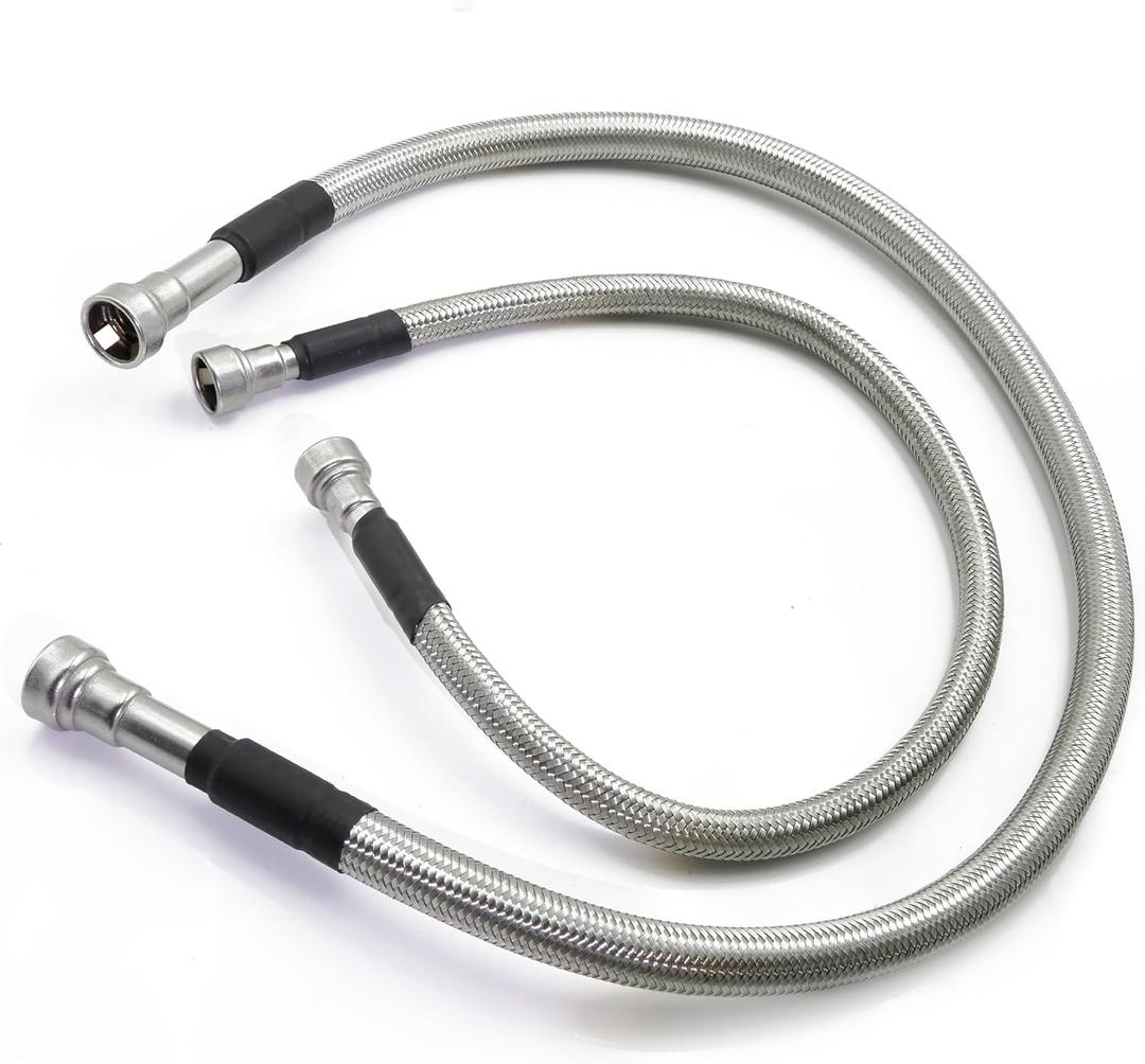 ASTROSYNC Fuel Tank Hoses Fits for Chevrolet Silverado GMC Sierra 2500HD/3500HD 6.6L Duramax Turbo Diesel V8, Truck Fuel Tank Pipe Tube Replace 15167372 15077513 Stainless Pair