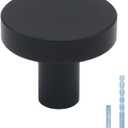 50 Pack Black Cabinet Knobs Dresser Knobs, Solid Kitchen Cabinet Knobs Drawer Knobs, Matte Black Round Single Hole Knob for Cabinets and Drawers, 101ABK