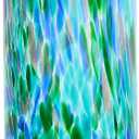 9.45" Tall Teal Vase Hand Blown Glass Vase Green, Modern Teal Home Centerpieces Wide Mouth Vases for Bud&Flower Decor - Ideal Living Room, Kitchen, Wedding, Dining Table, Office Center Table