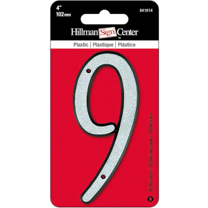 Hillman Fastener HOUSE NUMBR 9 REFLECT 4IN/CD 4 Pack