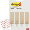 Command Medium Wire Hook, Latte, 4 Hooks, 6 Strips