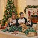 CIYCUIT Family Christmas Pjs Matching Sets Reindeer Christmas Pajamas for Family and Dog (Green, XL)