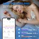 Smart Ring for Women & Men, Health Tracker Ring with Heart Rate, Blood Oxygen,Blood Pressure, IP68 Waterproof Fitness Ring, Sleep Tracker for iPhone and Android, No APP Fee (Blue, 8#)