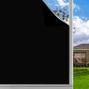Finnez Blackout Window Privacy Film No Glue Necesary Static Cling,Anti-UV,Black Window Film 100% Light Blocking for Home Or Office