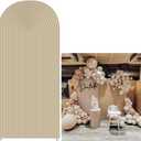 HUAYI Light Tan Ripples Pattern Arch Backdrop Cover for Birthday Party Wedding Baby Shower Decorations Chiara Backdrops Arched Wall Frame Stands Covers Props GP-454 2.5ft * 6ft, W2.5ft by h6ft
