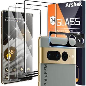 [3+1 Pack] for Google Pixel 7 Pro Screen Protector, 9H Tempered Glass, Ultrasonic Fingerprint Compatible, 3D Curved, HD Clear Scratch Resistant for Google Pixel 7 Pro 5G Glass Screen Protector