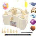 4-in-1 Electric Balloon Pump for All Balloons, Inflatables, and Sports Balls, Portable High Power Triple Inflating Ports for Latex Foil 260q Mylar Balloon (White)