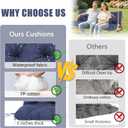 Porch Swing Cushions Outdoor, 5 Inch Thick Waterproof 2-3 Seater Replacement Swing Cushion with Backrest and Anti-Slip Ties, Perfect for Porch, Patio, Garden, Outdoor Bench Furniture, 60405 Inch