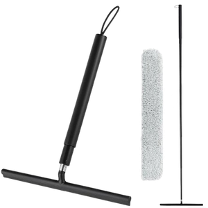 Shower Squeegee with Long Handle, 57" Telescopic Window Squeegee for Shower Glass, Floor, Tile and Car Windshield