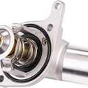 Coolant Thermostat Compatible with Chevy GMC Hummer Camaro Corvette Silverado Suburban Tahoe, Sierra Yukon, H2 Engine Thermostat Housing Water Inlet Assembly, Replace 15-11057 12600172 15-10412