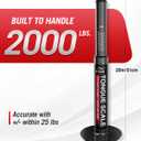 FZZD Trailer Tongue Weight Scale, 2000 lbs Max Weight Capacity, 6.3" Wide Base, with Portable Storage Bag, for RV, Boat, Travel Trailers, Black