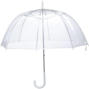 8 Pieces Clear Bubble Umbrella - Auto Open Dome Windproof for Rain, Wedding, Bride Groom Gifts, Bridal Party, Outing, Graduation, Prom - Transparent With J Hook Handle