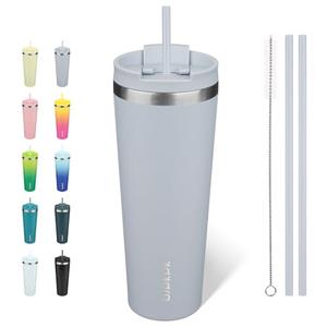 BJPKPK 26oz Stainless Steel Insulated Tumbler With lid And Straw Travel Coffee Thermal Tumblers Cup For Women And Men,Modern Blue