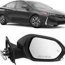Right Passenger Side Mirror Compatible with Toyota Prius 2016-2022, W/Blind Spot Indicator/Heated/Manual Folding/Power Glass Door Mirror Replace TO1320357,87910-47420 (6 pins)