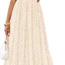 ZESICA Women's Summer Sleeveless Floral Maxi Dresses 2026 Halter Neck Flowy A Line Formal Cocktail Wedding Guest Long Dress (Beige, L)