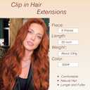 Clip in Hair Extensions 6 PCS Natural Soft Hair Blends Well Hair Extensions 20 Inch Auburn Long Wavy Hairpieces for Women
