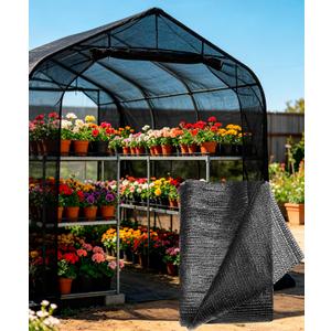 e.share Sun Shade Cloth, 40%-50% Sun Block Mesh Net, 6.5FT x 6FT Breathable Black Screen for Garden Greenhouse Patio Plants Vegetables Flowers