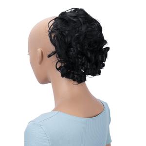 CAISHA Jumbo Hairpiece Scrunchy Updo Voluminous Curly Messy Bun Black G1L