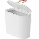 Yieach White 3.17 Gallon Slim Small Bathroom Trash Can with Lid,12L Plastic Thin Trashcans and Covered Wastebasket,Pet or Dog Proof Garbage Can for Bedroom,Rv,Dorm,Office and Lidded Bathroom Trashcan