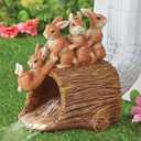 Elenon Rabbit Decorative Gutter Downspout Extension Statue, Animal Gutter Guardian Rain Downspout Extender, Garden Splash Block Outdoor Sculpture for 3"  4" Down Spouts Decor